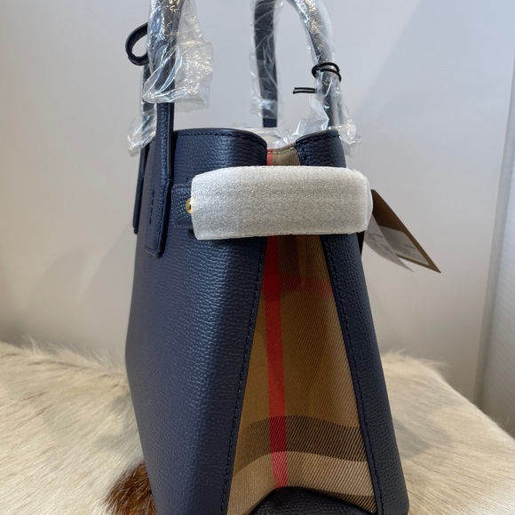 Blue Burberry House Check Small Leather Banner Satchel - Picture 8 of 8